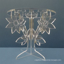 8Inches Flower Shaped Crystal Display Clear Acrylic Wedding Cake Stand